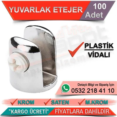 Round Shelf with Plastic Screw (Max 10 Mm) Chrome (600 Pieces)