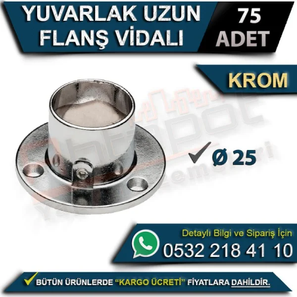 Yuvarlak Uzun Flanş Vidalı Ø25 Krom (75 Adet) - Hırdavat Çeşitleri Yuvarlak Uzun Flanş Vidalı Ø25 Krom (75 Adet) | Hırdavat Çeşitleri
