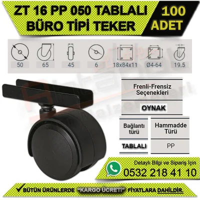 ZT 16 PP 050 TABLALI BÜRO TİPİ TEKER (100 ADET)